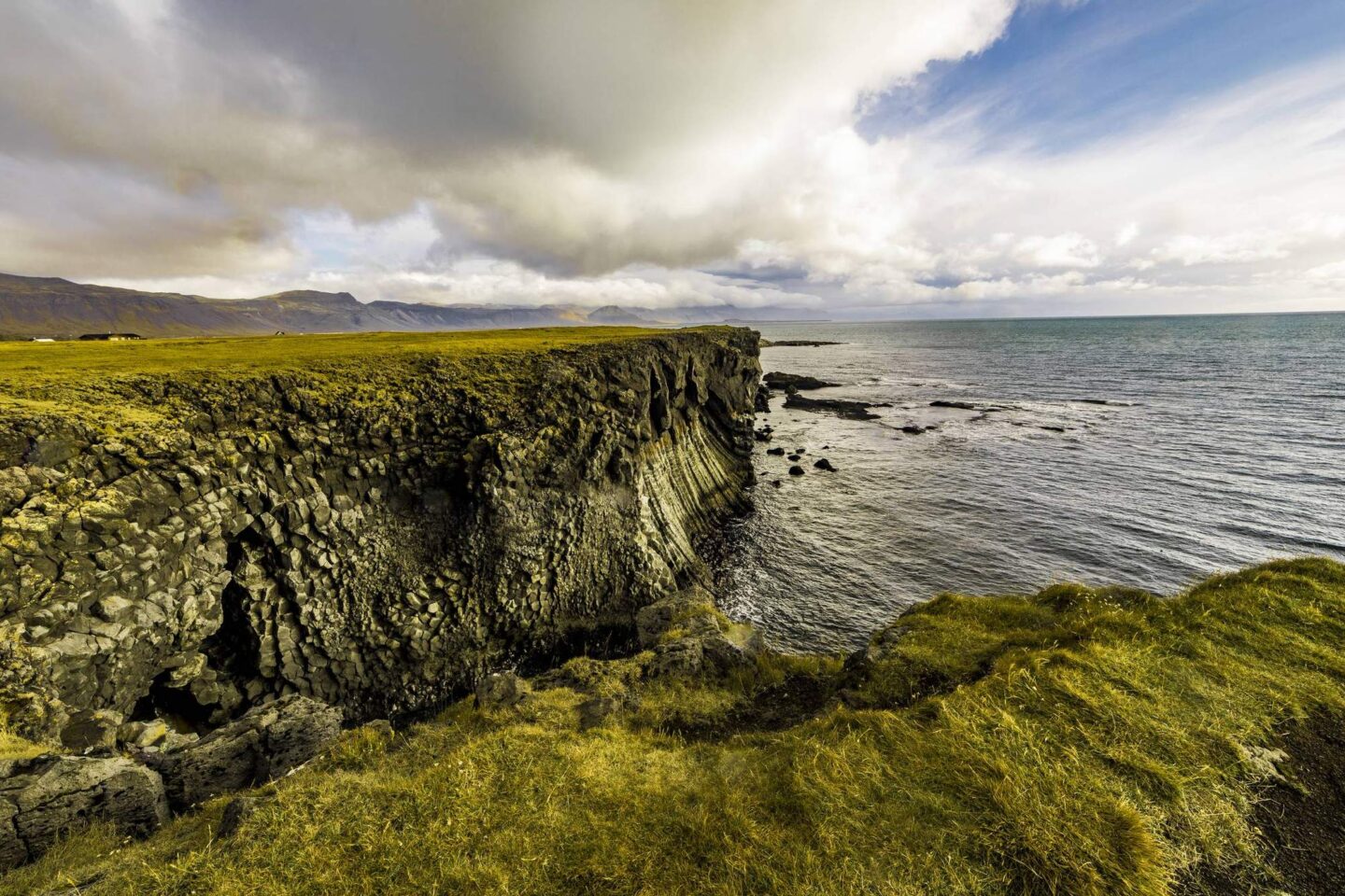 a cliff edge over the sea