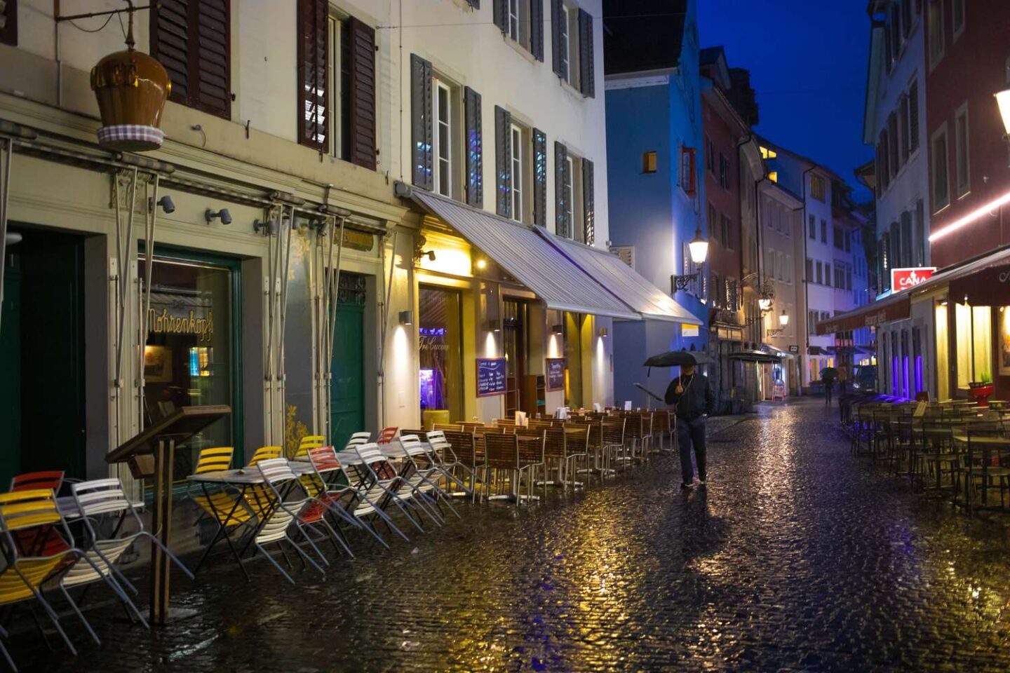 man walking in the rain, no dancing