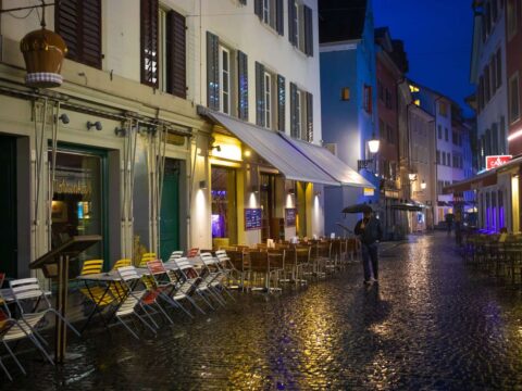 man walking in the rain, no dancing