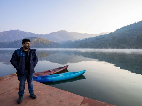 Me, on a lake, not my 34th birthday