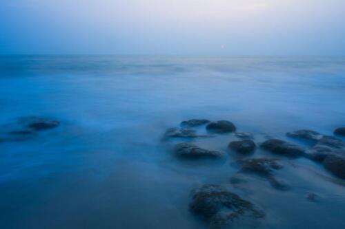 a sunset and a long exposure at the beach